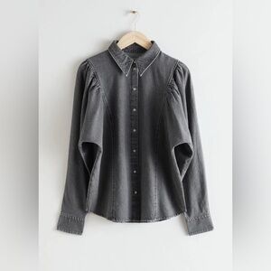 & other stories denim shirt grey